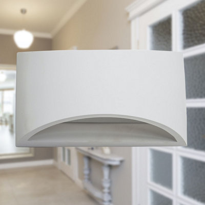 First Choice Lighting Set of 2 Marmo White G9 Plaster Wall Lights