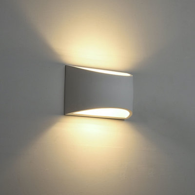 First Choice Lighting Set of 2 Marmo White G9 Plaster Wall Lights