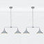 First Choice Lighting Set of 2 Maxwell Flint Grey Chrome 2 Light Bar Ceiling Pendant Lights