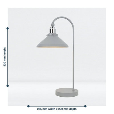 First Choice Lighting Set of 2 Maxwell Flint Grey Chrome Task Table Lamps