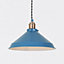 First Choice Lighting Set of 2 Maxwell Mirage Blue Brushed Copper Ceiling Pendant Lights