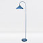 First Choice Lighting Set of 2 Maxwell Mirage Blue Brushed Copper Floor Reading Lamps