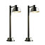 First Choice Lighting - Set of 2 Maxwell  Stainless Steel & Brushed Aluminium IP44 Outdoor 60cm LED Post Lights