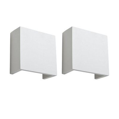 First Choice Lighting Set of 2 Michele White G9 Plaster Wall Lights