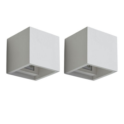 First Choice Lighting Set of 2 Minori White G9 Plaster Wall Lights