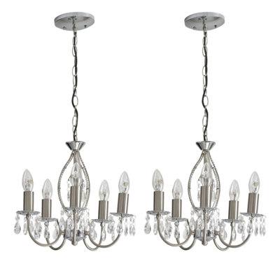 5 light beaded deals chandelier