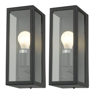 First Choice Lighting Set of 2 Montrose Black Outdoor Wall Lights