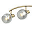 First Choice Lighting - Set of 2 Naomi Antique Brass with Smoked Glass 4 Light Ceiling Spotlights