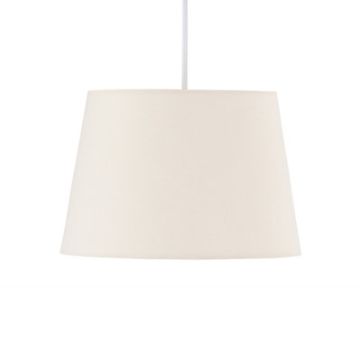First Choice Lighting - Set of 2 Natural Cotton 23cm Tapered Cylinder Pendant or Lamp Shades