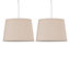 First Choice Lighting - Set of 2 Natural Cotton 28cm Tapered Cylinder Pendant or Lamp Shades
