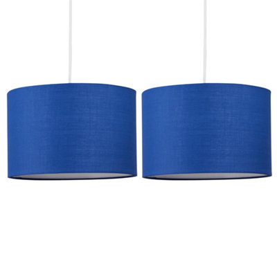 First Choice Lighting Set of 2 Navy Blue 25cm Ceiling Light Shades