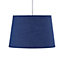 First Choice Lighting - Set of 2 Navy Cotton 28cm Tapered Cylinder Pendant or Lamp Shades