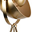 First Choice Lighting Set of 2 Neo Satin Brass Gold Table Lamp With Shades