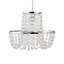 First Choice Lighting Set of 2 Paris Chrome Clear Easy Fit Jewelled Pendant Shades
