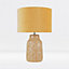 First Choice Lighting Set of 2 Peacock Ochre Ceramic Table Lamp With Shades