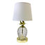 First Choice Lighting Set of 2 Pineapple Gold Clear Glass White Touch 42 cm Table Lamp With Shades