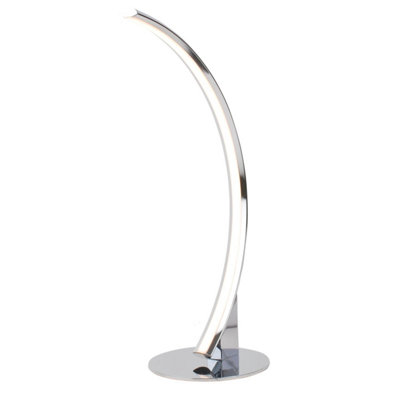First Choice Lighting Set of 2 Polished Chrome LED Arc Table Lamps