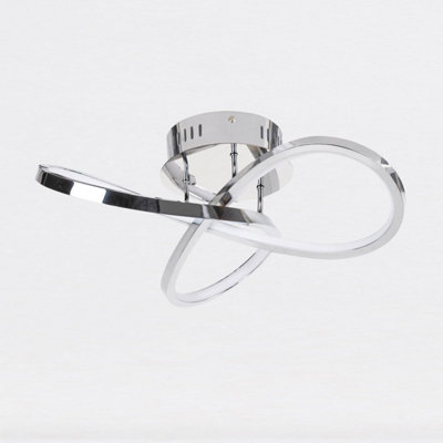 First Choice Lighting Set of 2 Polished Chrome LED Loop Flush Fittings