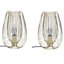 First Choice Lighting Set of 2 Quinn Gold Table Lamps