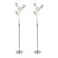 First Choice Lighting Set of 2 Reno Chrome Clear Beaded Glass 4 Light Floor Lamps