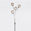 First Choice Lighting Set of 2 Reno Chrome Clear Beaded Glass 4 Light Floor Lamps