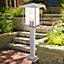 First Choice Lighting Set of 2 Ripley Stainless Steel Clear IP44 Outdoor Post Lights