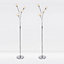 First Choice Lighting Set of 2 Spring Chrome Clear Glass 4 Light Floor Lamps