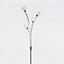 First Choice Lighting Set of 2 Spring Chrome Clear Glass 4 Light Floor Lamps