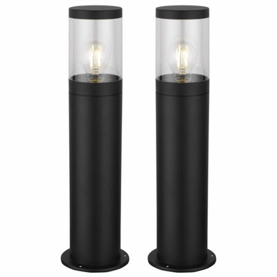 First Choice Lighting Set of 2 Storm Black IP44 Outdoor 50cm Post Lights