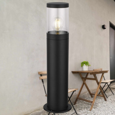 FIRST CHOICE LIGHTING SET OF 2 STORM BLACK IP44 OUTDOOR 50CM POST LIGHTS