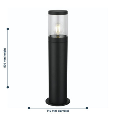 FIRST CHOICE LIGHTING SET OF 2 STORM BLACK IP44 OUTDOOR 50CM POST LIGHTS