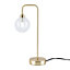 First Choice Lighting Set of 2 Toner Satin Brass with Clear Glass Globe Table Lamps