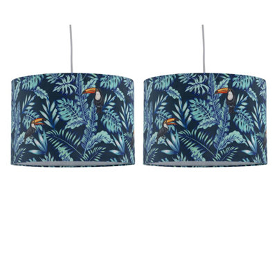 First Choice Lighting Set of 2 Toucan Velvet Toucan Design 30cm Pendant or Table Lamp Shades