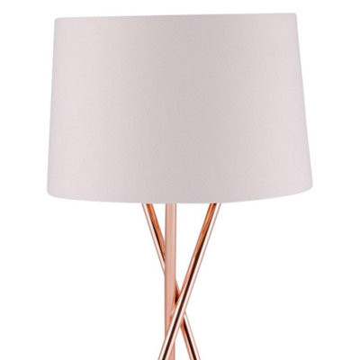 First Choice Lighting Set of 2 Trinity Copper White Table Lamp With Shades