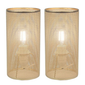 First Choice Lighting Set of 2 Troy Gold Table Lamps