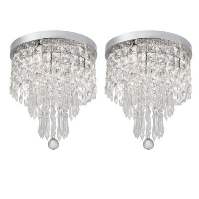 Glass crystal deals ceiling lights