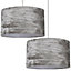 First Choice Lighting Set of 2 Velvet Grey 32 cm Easy Fit Fabric Pendant Shades