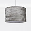 First Choice Lighting Set of 2 Velvet Grey 32 cm Easy Fit Fabric Pendant Shades