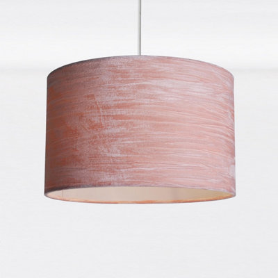 First Choice Lighting Set of 2 Velvet Pink 32 cm Easy Fit Fabric Pendant Shades