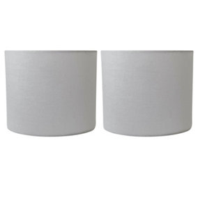 First Choice Lighting Set of 2 White Linen 20cm Pendant or Table Lamp Shade