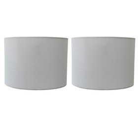 First Choice Lighting Set of 2 White Linen 25cm Pendant or Table Lamp Shade