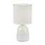 First Choice Lighting Set of 2 White Off Ceramic Table Lamp With Shades