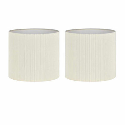 First Choice Lighting Set of 2 White Pleated 15cm Table Lamp Shades
