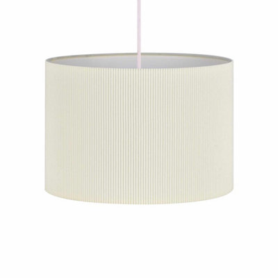 First Choice Lighting Set of 2 White Pleated 25cm Pendant Lightshades