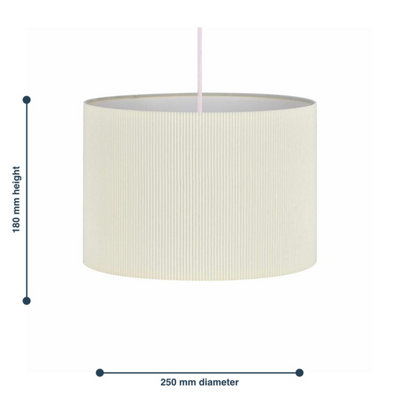 First Choice Lighting Set of 2 White Pleated 25cm Pendant Lightshades