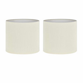 First Choice Lighting Set of 2 White Pleated Fabric Shades