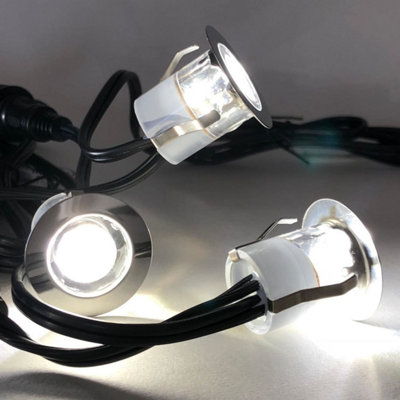 First Choice Lighting Set of 20 30mm Stainless Steel IP67 Cool Daylight ...