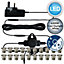 First Choice Lighting Set of 20 30mm Stainless Steel IP67 Cool White LED Decking Kit with Dusk til Dawn Photocell Sensor