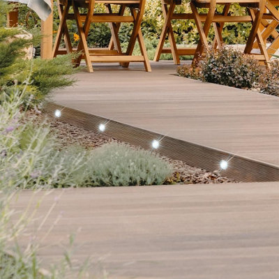 thumbnail image 2 of First Choice Lighting 10-Pack 30mm Square Blue LED Decking / Ground / Plinth Lights - IP67 Stainless Steel 2 of 6