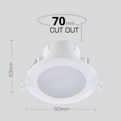 First Choice Lighting Set of 20 CCT LED Bathroom Downlights White IP44 Recessed Downlights